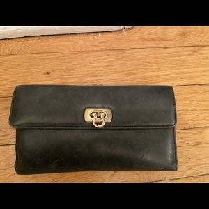 Salvatore Ferragamo Black Leather Wallet